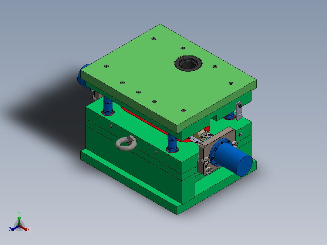 注塑模具、模具(151)正等轴测图