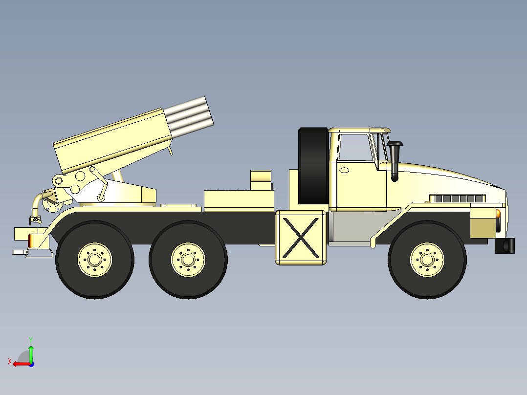 B3003671-BM 21 GRAD ( 火箭发射车 )后视图