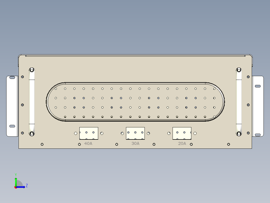 机械行业标准U插箱左视图