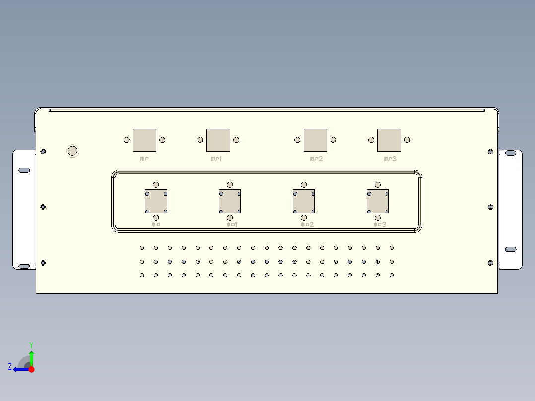 机械行业标准U插箱右视图