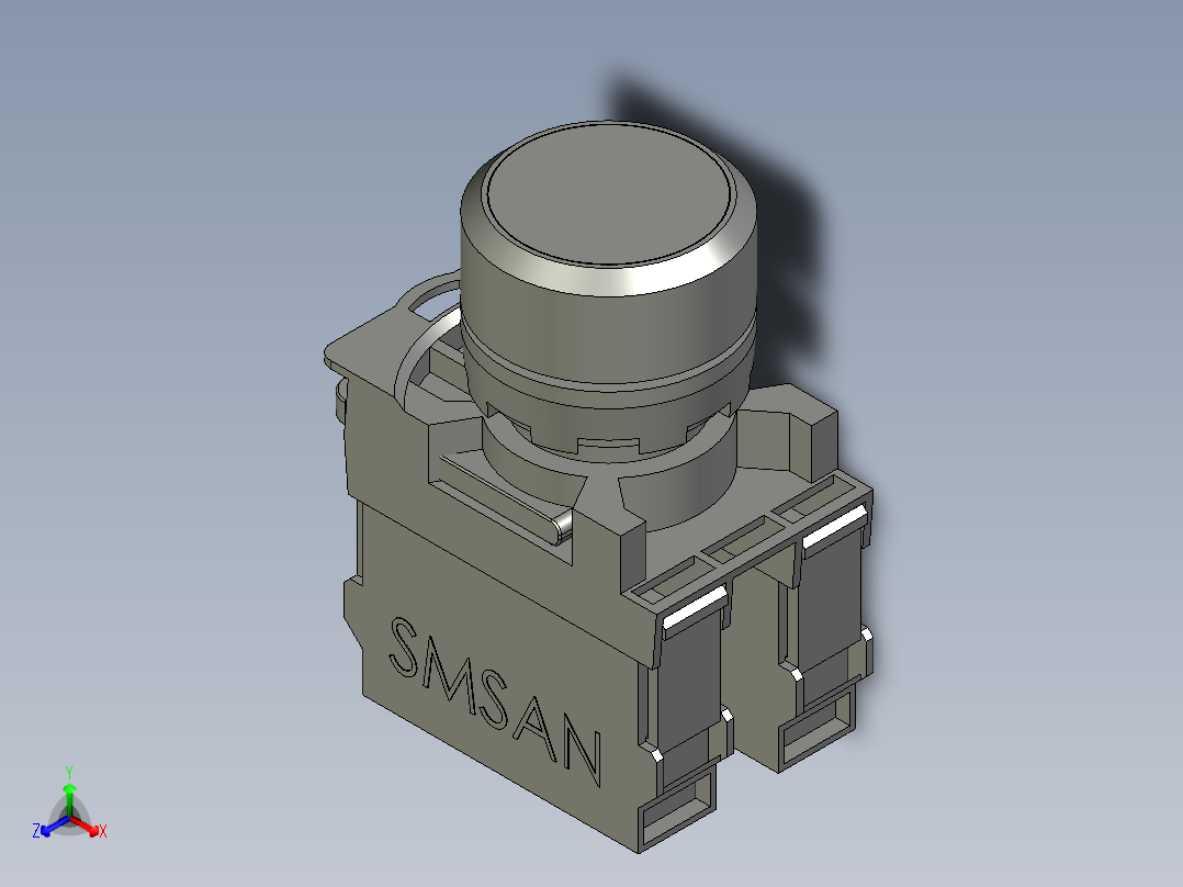 按钮QG115-A2-10K正等轴测图
