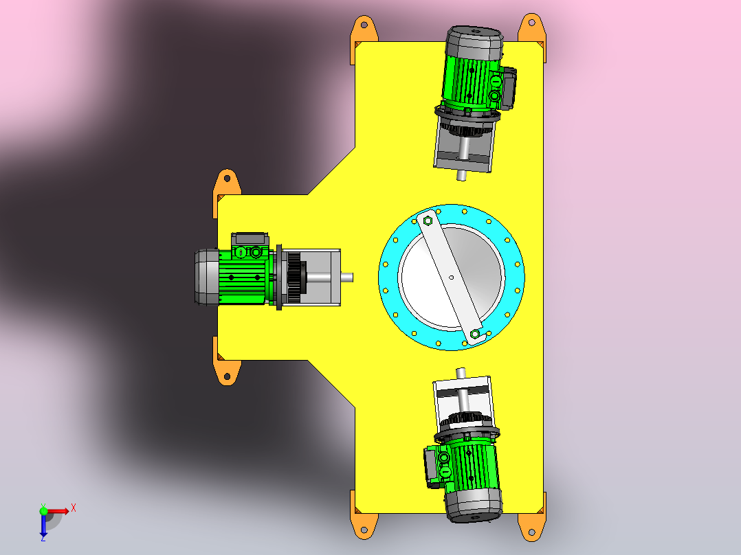 铸造用专用钻床俯视图