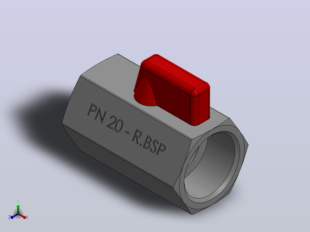 PN-20 - DN.3-4 -微型球阀小球阀正等轴测图