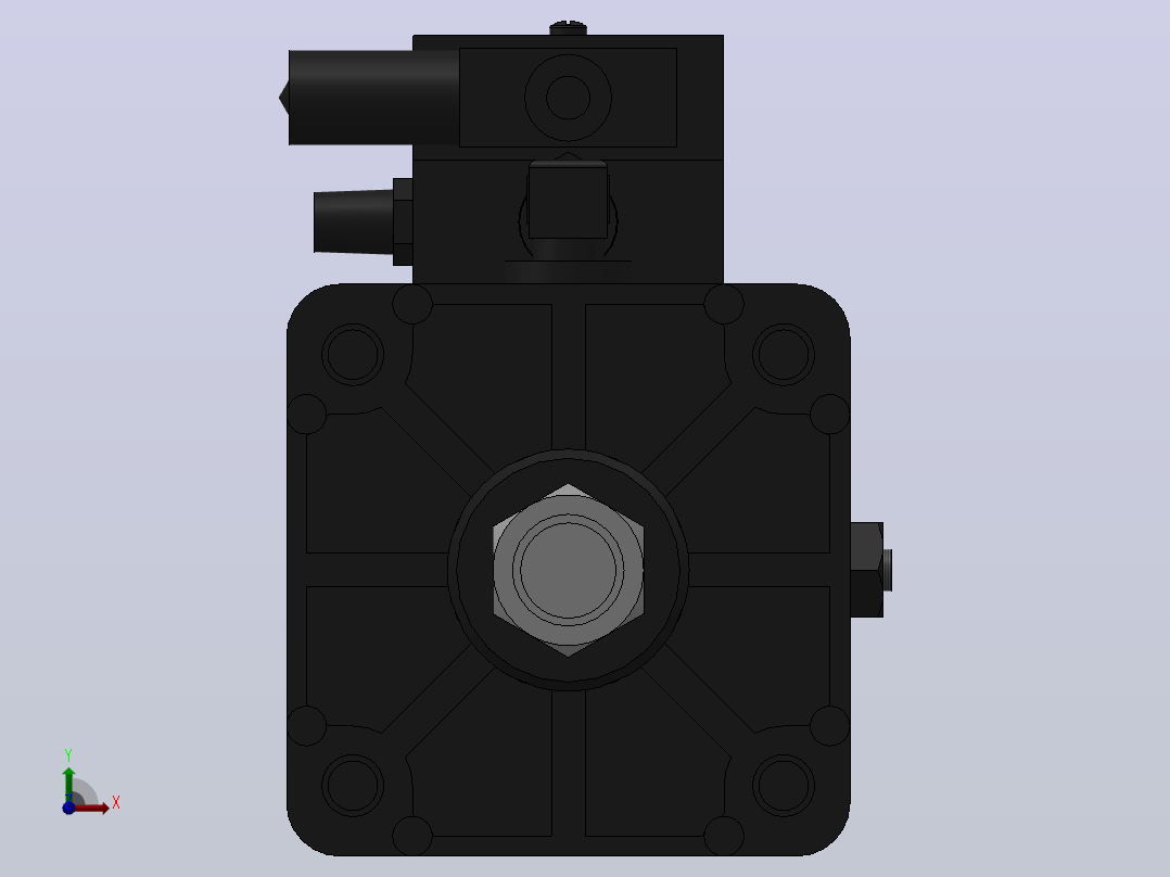 10A-5(V)系列带阀气缸(带阀型自己保持式)[10A-5(V) (Ⅱ) SD 125 B 300 A 5]前视图