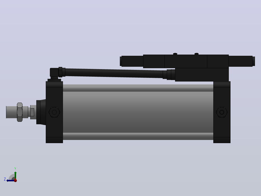 10A-5(V)系列带阀气缸(带阀型自己保持式)[10A-5(V) (Ⅱ) SD 125 B 300 A 5]右视图