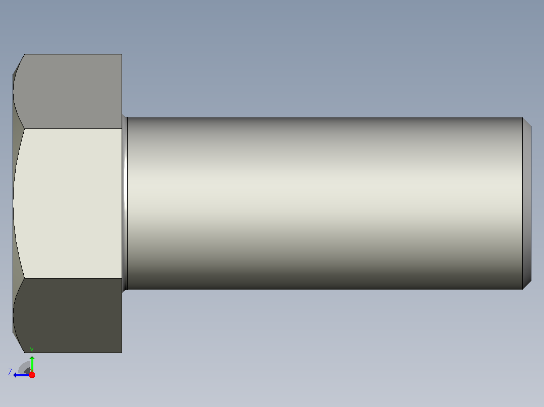 GB-T5781-2000 C级全螺纹六角头螺栓右视图