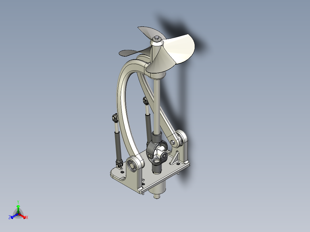 船舶推进机构3D图纸 艉机三维建模 STEP格式