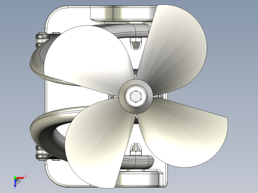 船舶推进机构3D图纸 艉机三维建模 STEP格式俯视缩略图