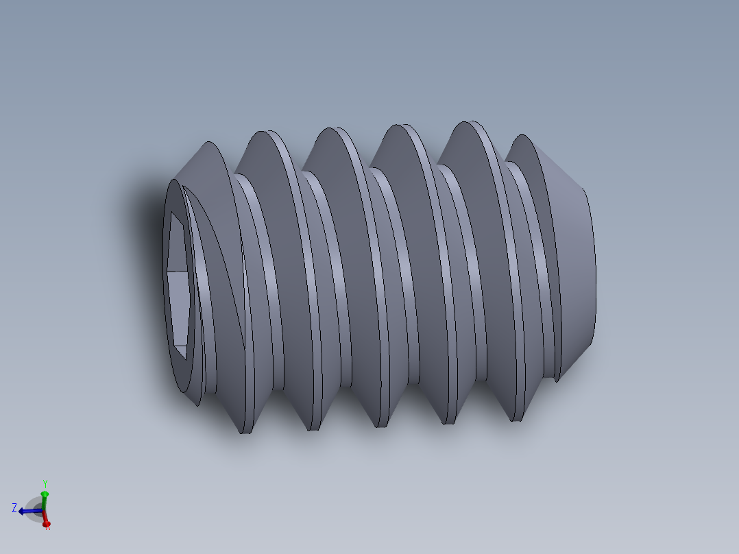 UNC 平头紧定螺钉-UNC SET SCREW 6-32 x0.187.SLDPRT主视图