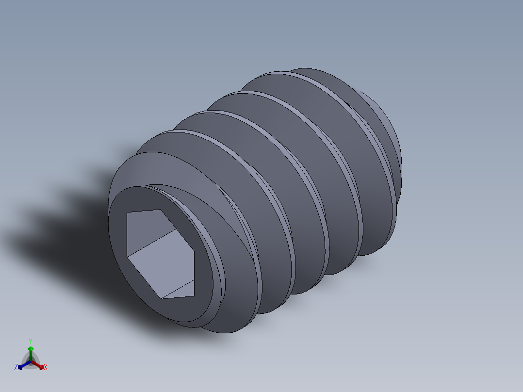 UNC 平头紧定螺钉-UNC SET SCREW 6-32 x0.187.SLDPRT正等轴测图