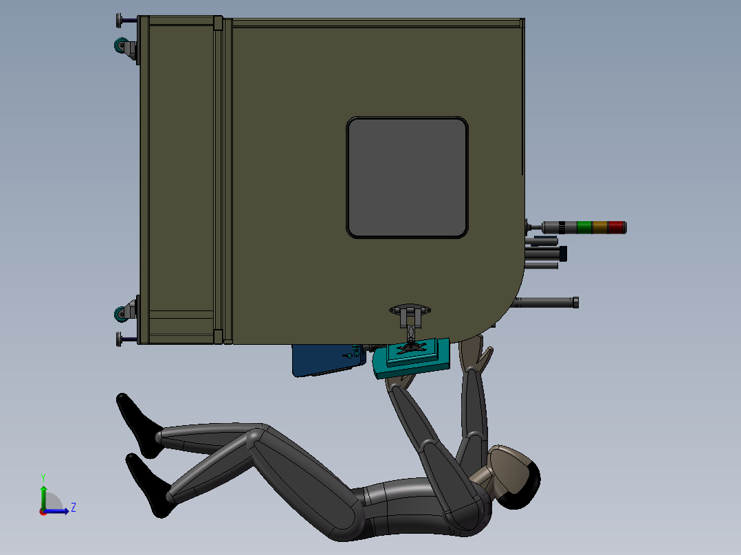 人操作全自动点胶设备左视图