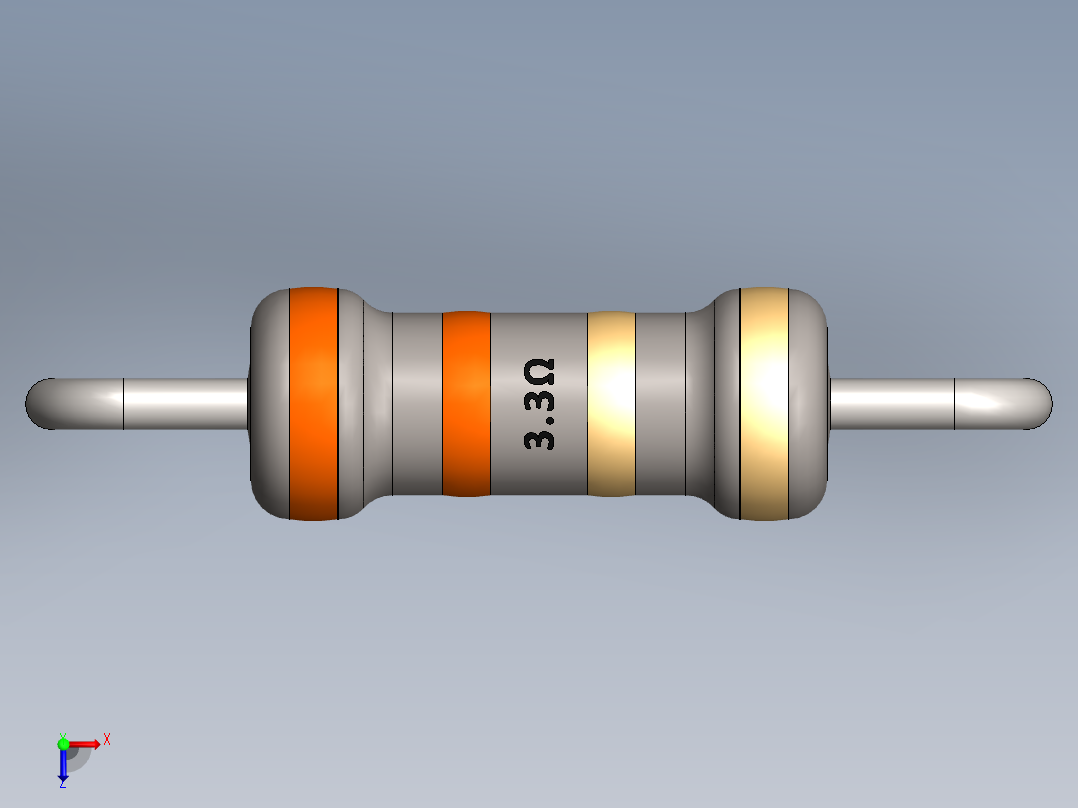 电容器 二极管 电阻器-Resistor 3.3 Ohm俯视图