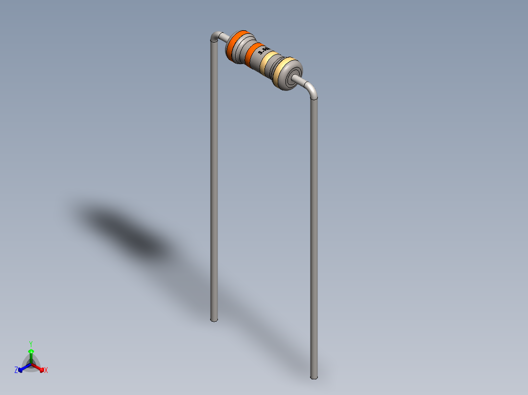 电容器 二极管 电阻器-Resistor 3.3 Ohm正等轴测图