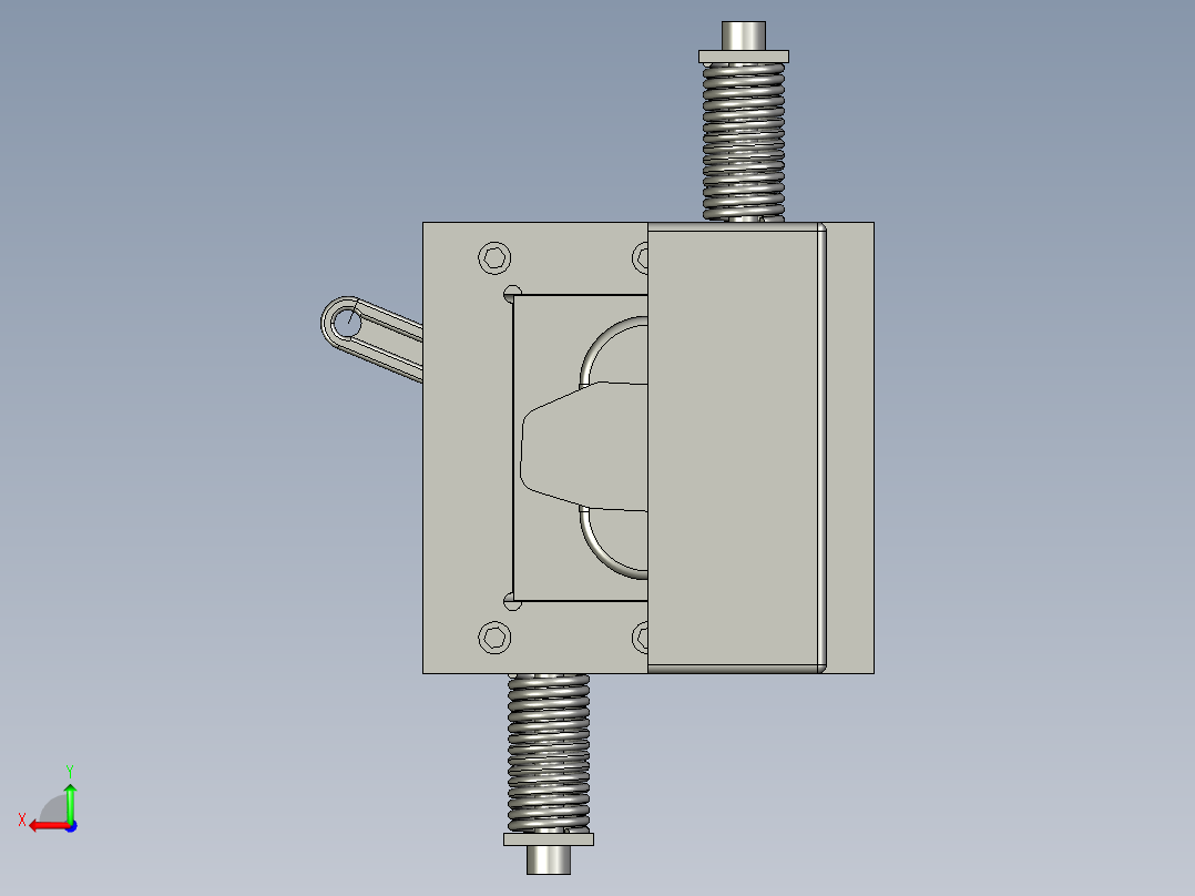 自动集装箱锁后视图