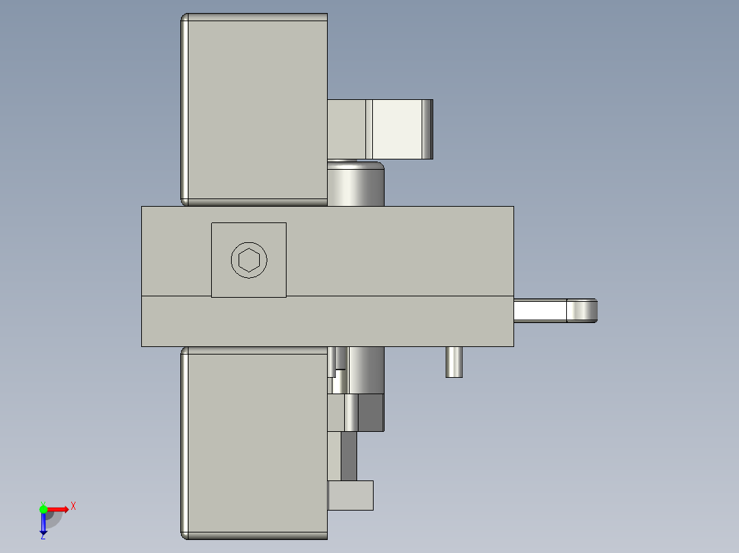 自动集装箱锁俯视图