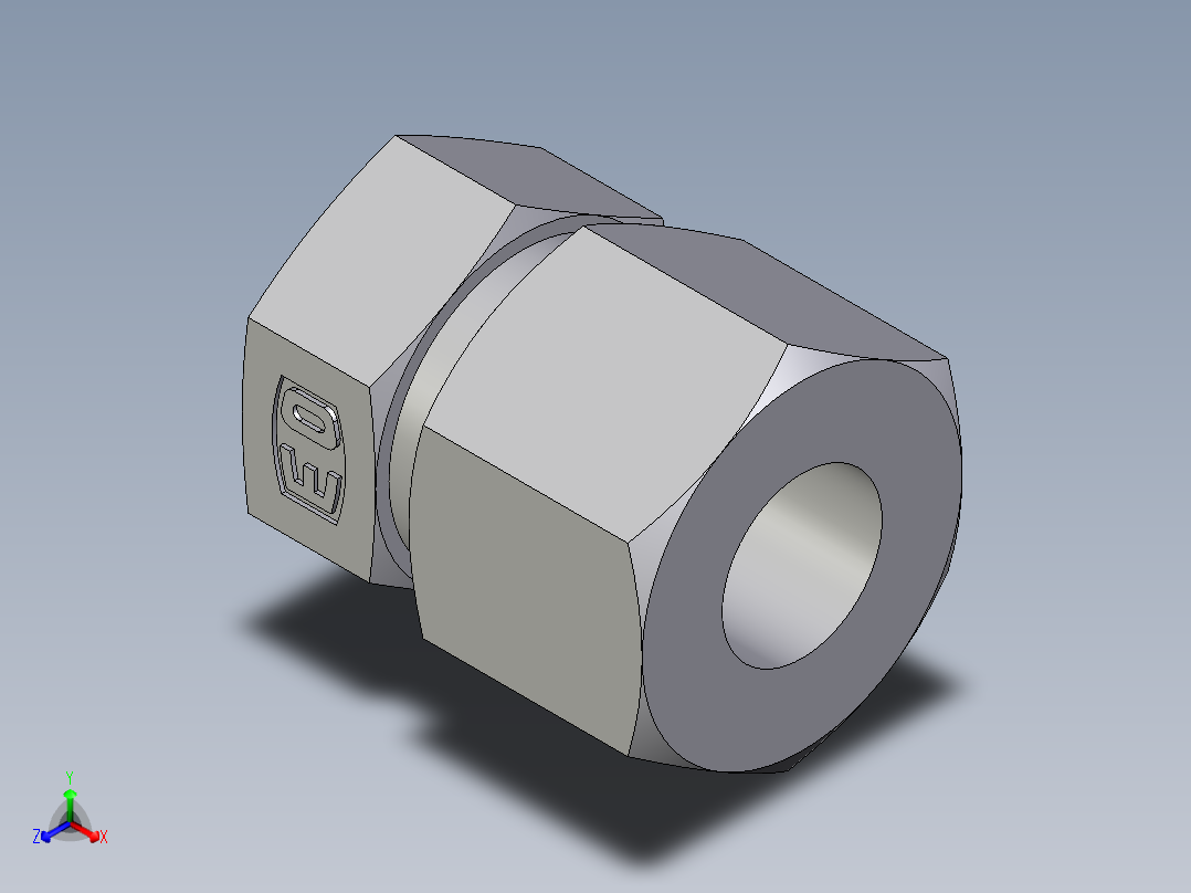 卡套式工业通用硬管接头EO_Blanking_plug_for_tube_ends_ROV12SCF正等轴测图