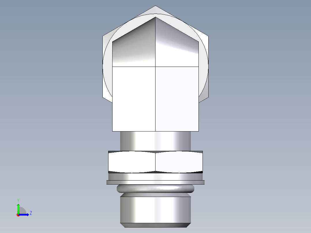 卡套式工业通用硬管接头EO_Adjustable_Locknut_elbow_WEE15LMORCF左视图