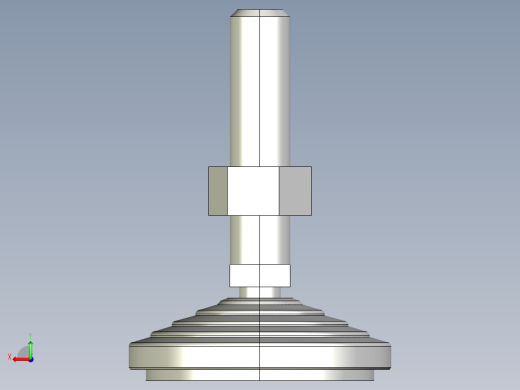 水平調整腳座(SUS製)LVA70-SUS-3D多系列多零件图纸模型后视缩略图