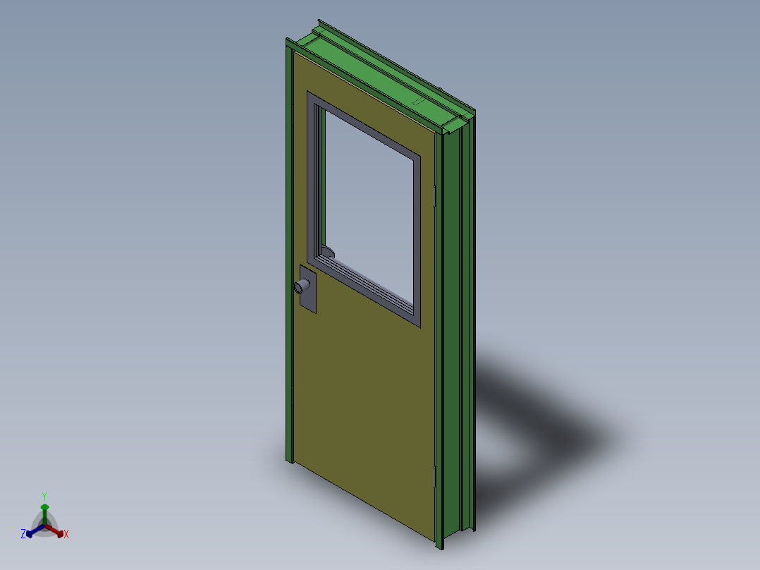 门和门套正等轴测图