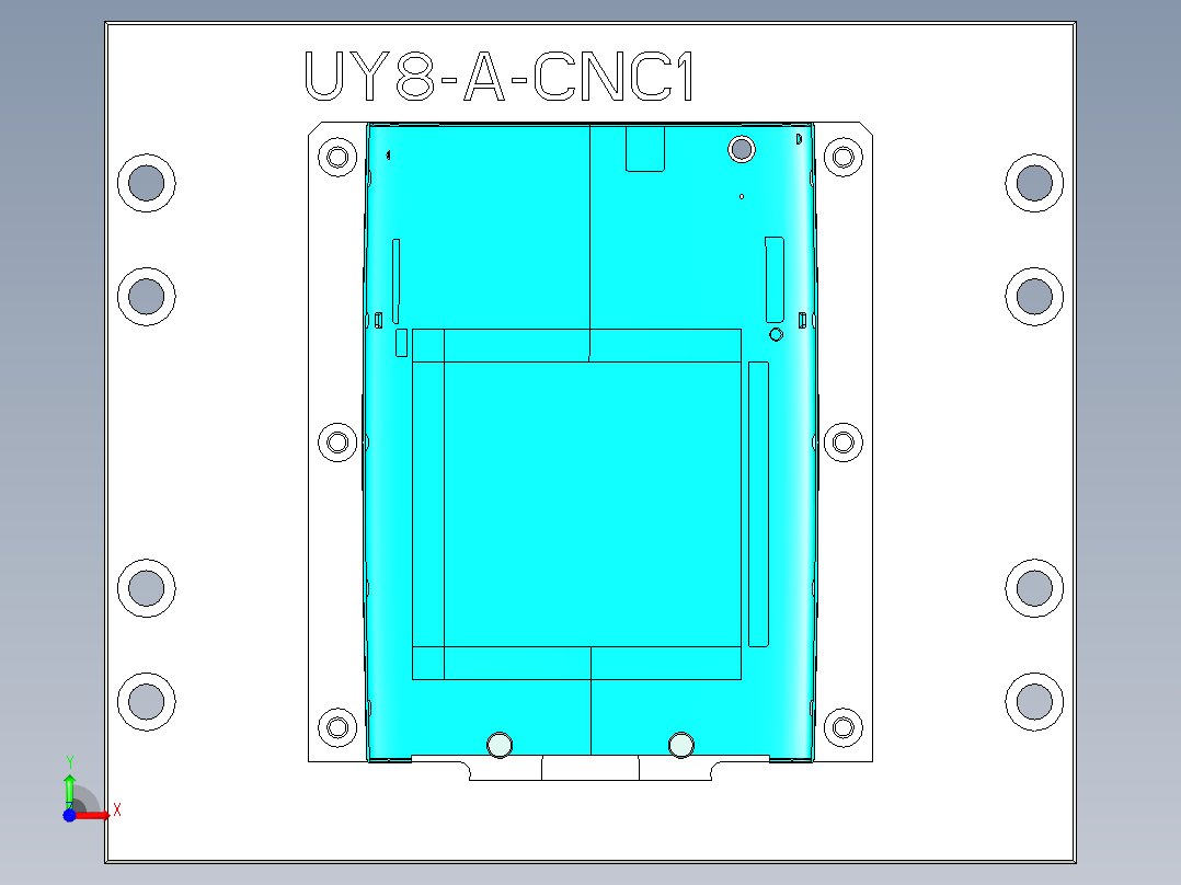 UY8-A-笔记本CNC工装夹具三维模型CNC1-0902前视图