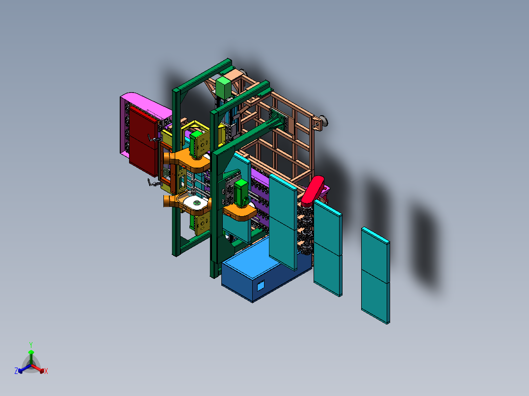 自动截断锯sw18可编辑正等轴测图