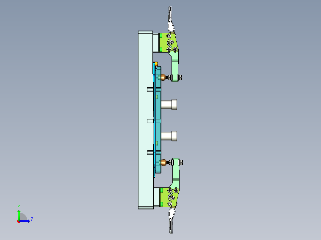 笔记本外壳内长宽检具三维模型加CAD左视图