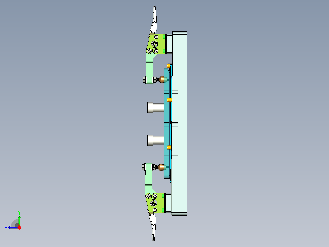 笔记本外壳内长宽检具三维模型加CAD右视图