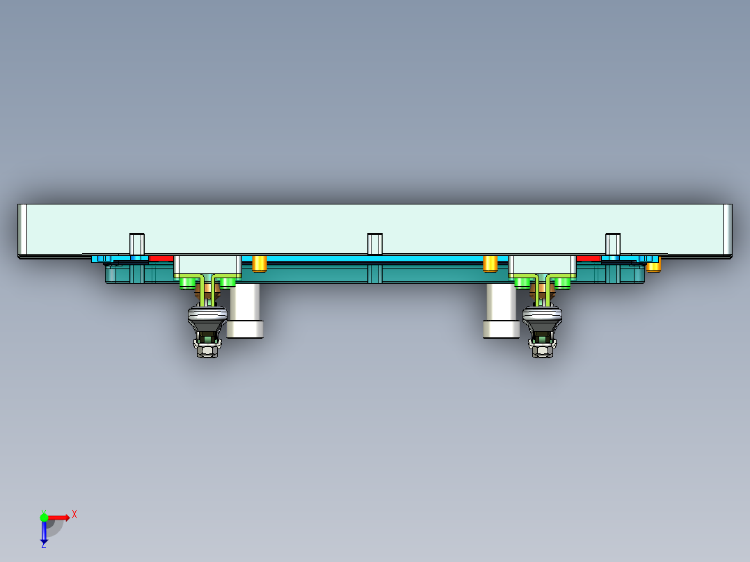 笔记本外壳内长宽检具三维模型加CAD俯视图