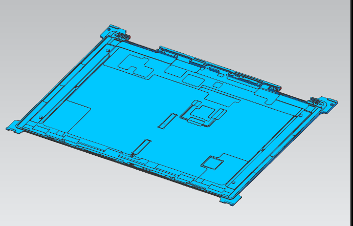 笔记本外壳内长宽检具三维模型加CAD