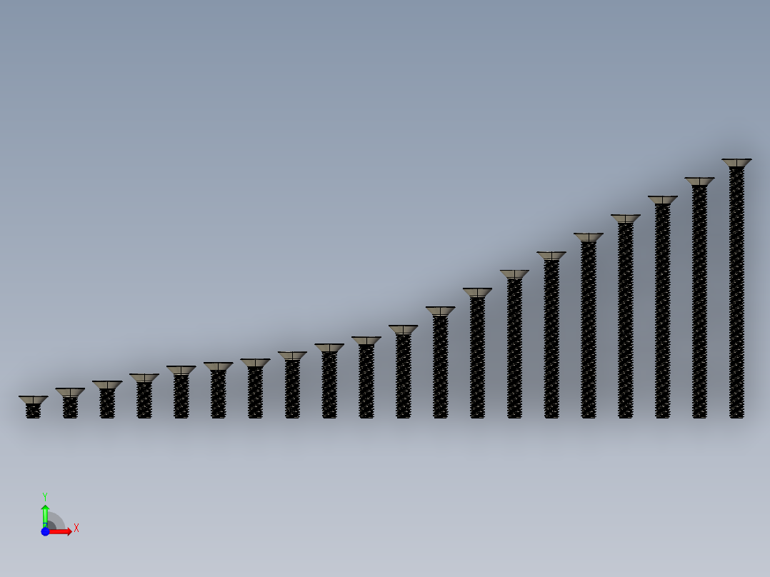 M4系列沉头内六角螺钉前视图