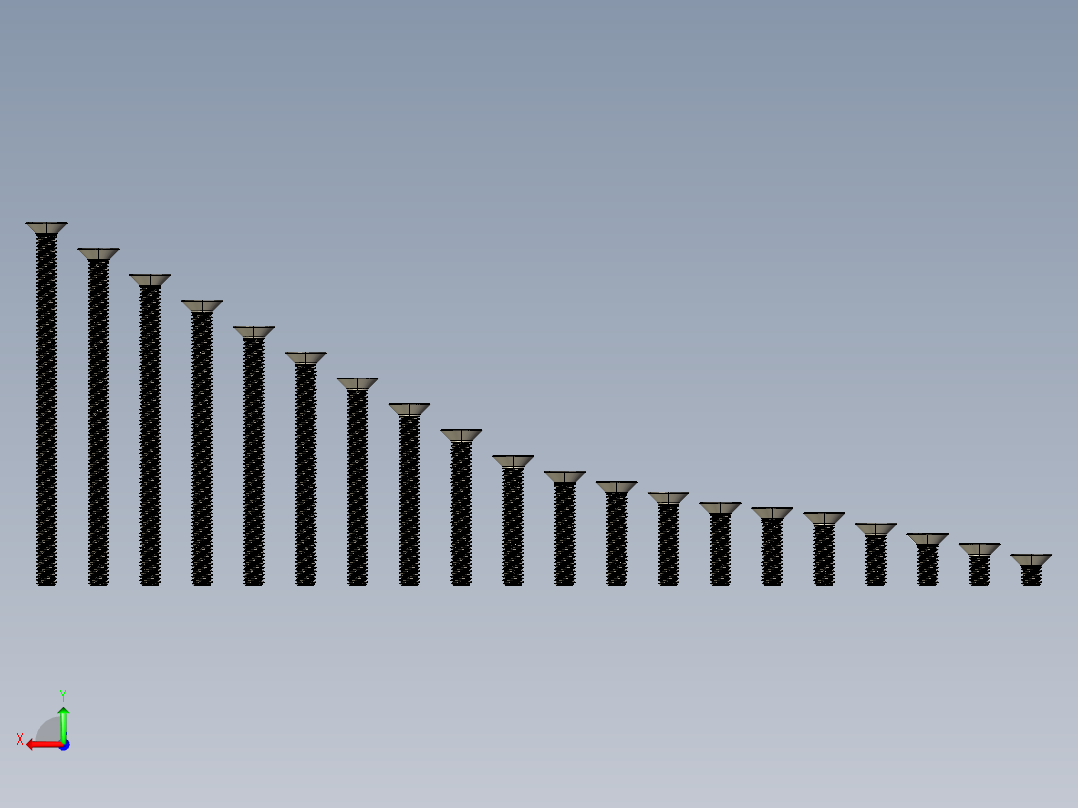 M4系列沉头内六角螺钉后视图
