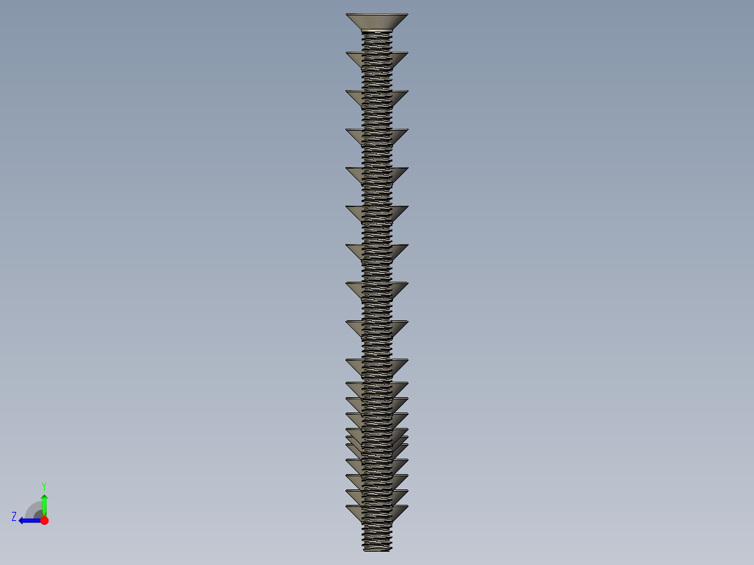 M4系列沉头内六角螺钉右视图
