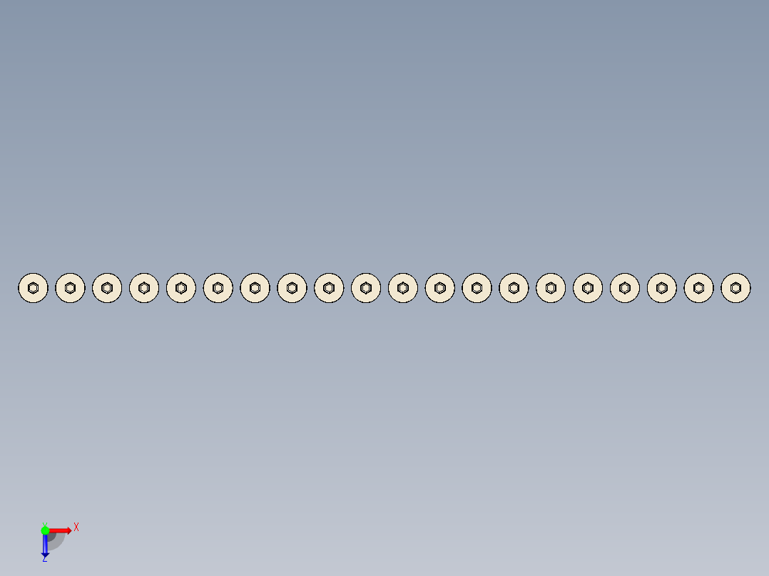 M4系列沉头内六角螺钉俯视图