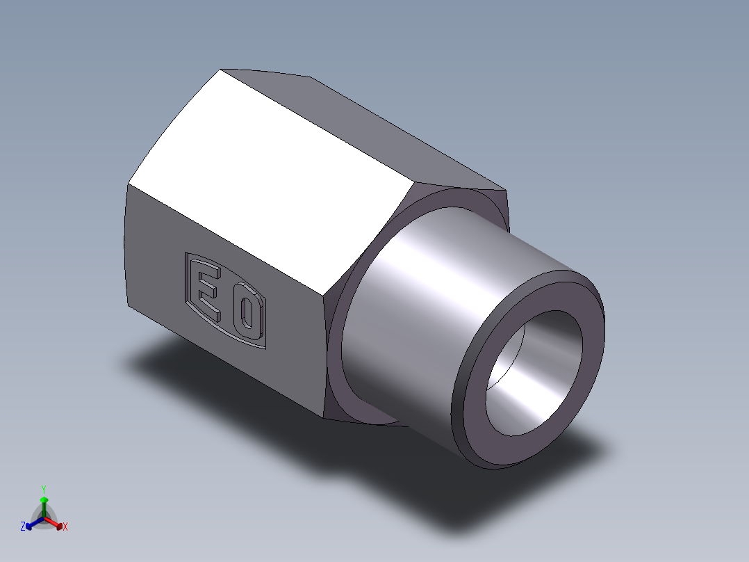 直通内螺纹接头、5DB-16-04正等轴测图
