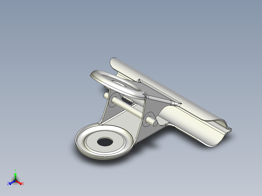 51毫米宽金属斗牛犬夹主视图