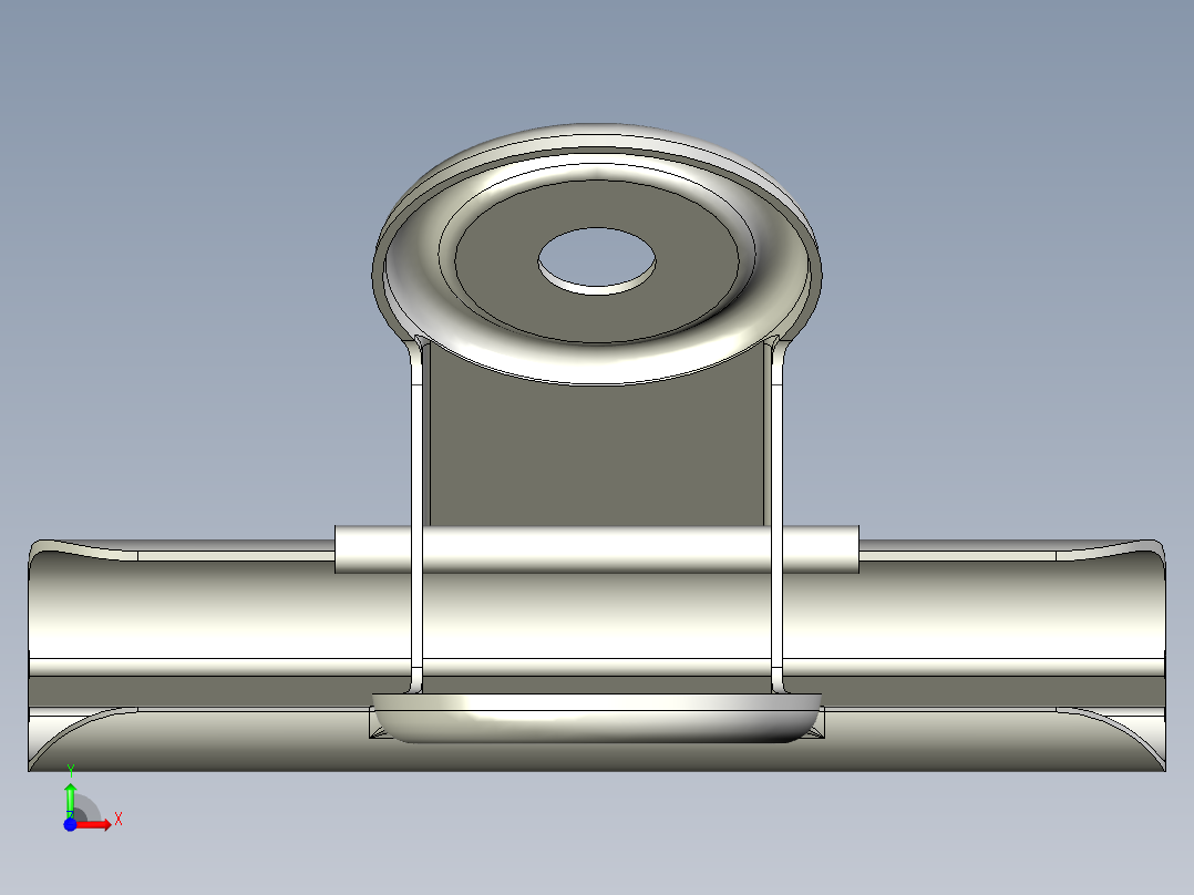 51毫米宽金属斗牛犬夹前视图