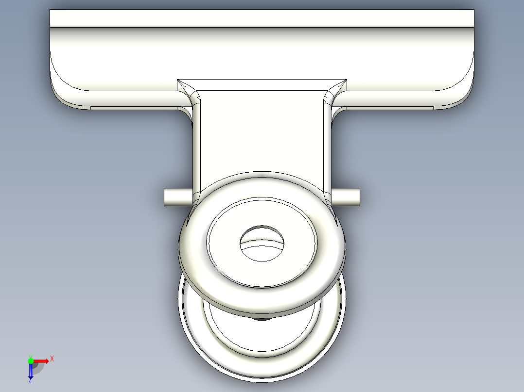 51毫米宽金属斗牛犬夹俯视图