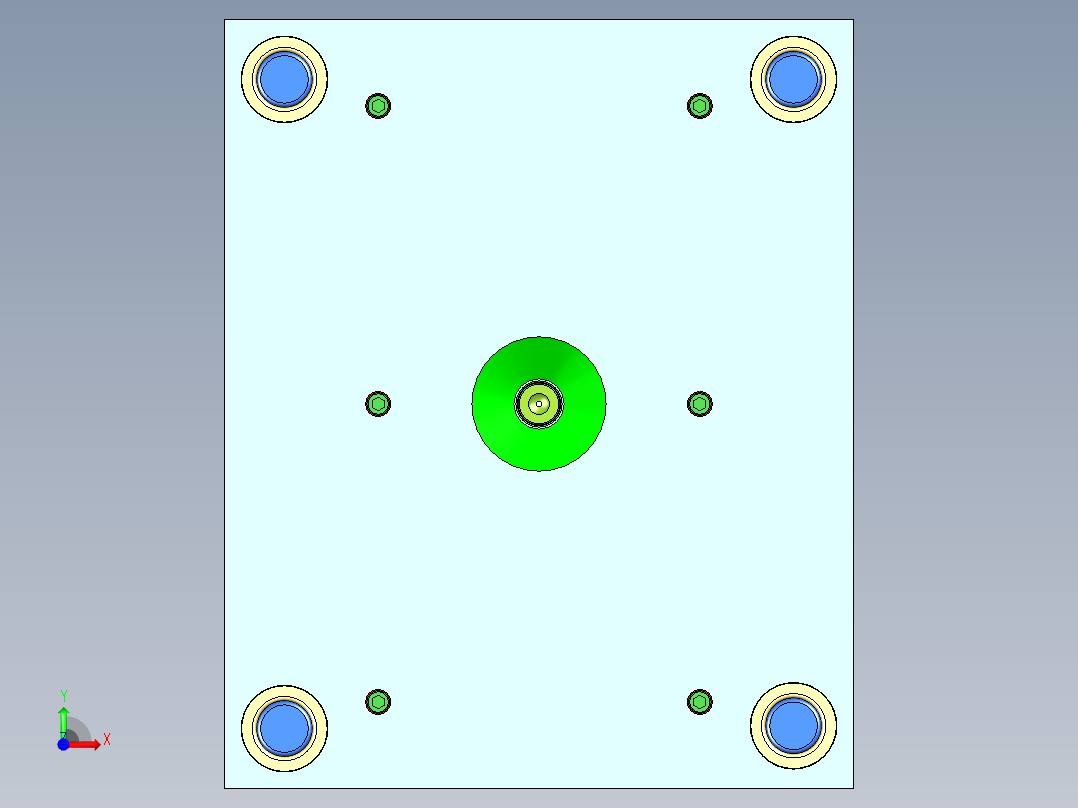 魔方方块（一出32穴）前视图