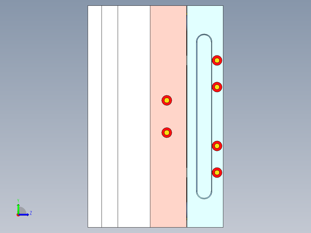 魔方方块（一出32穴）左视图