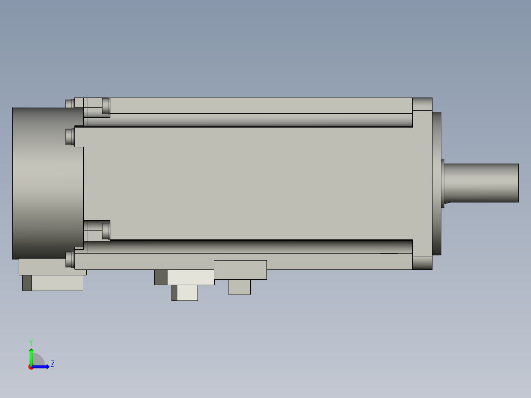 HG-KN43BJK-S100(伺服电机RKAA-00003400W带刹车最大扭矩13N-M光轴带油封左视图