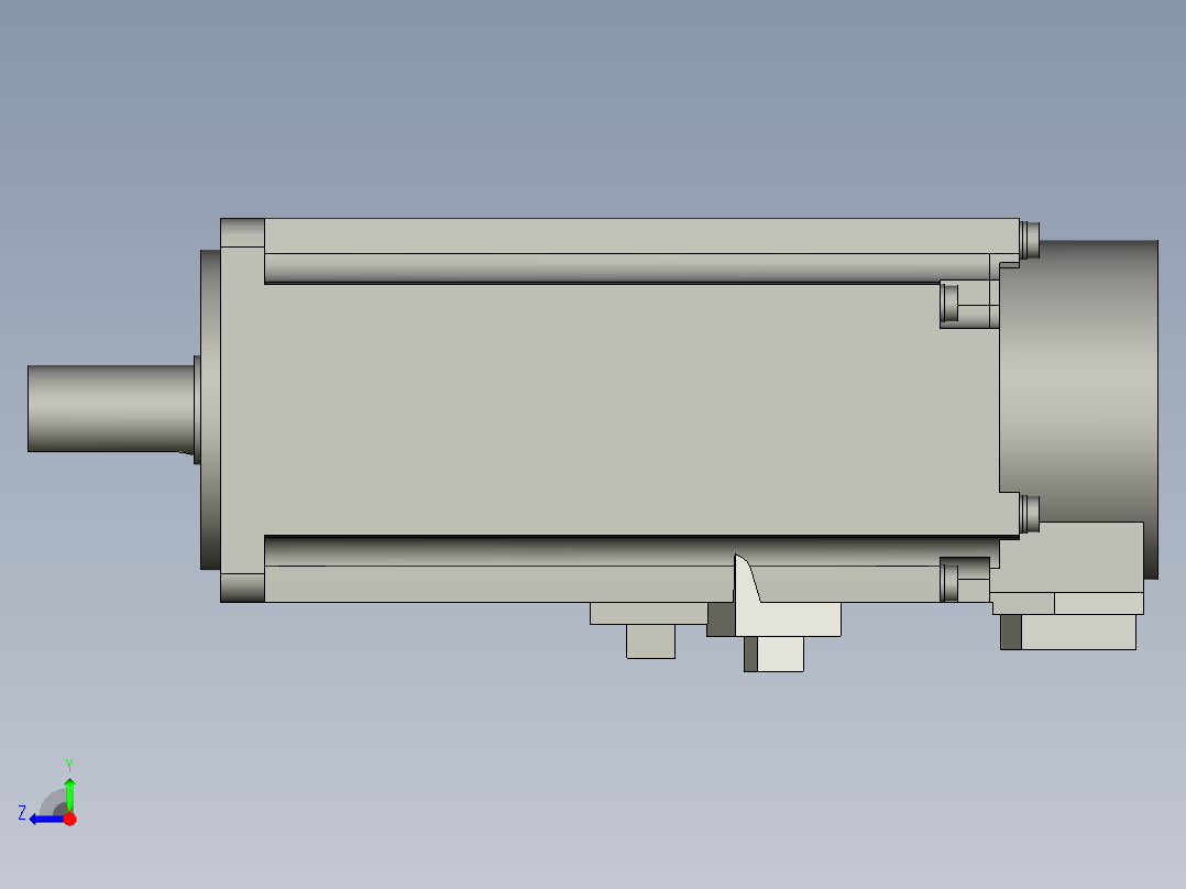 HG-KN43BJK-S100(伺服电机RKAA-00003400W带刹车最大扭矩13N-M光轴带油封右视图