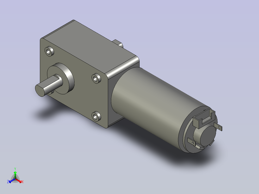 直流马达GW4058-31ZY蜗轮蜗杆减速机主视图