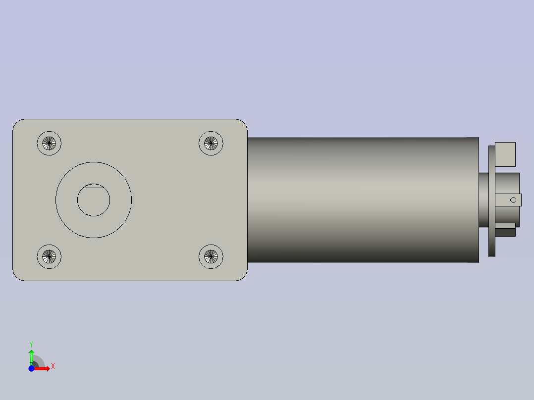 直流马达GW4058-31ZY蜗轮蜗杆减速机前视图