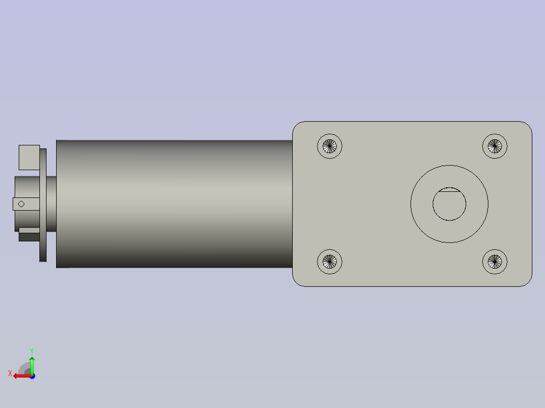 直流马达GW4058-31ZY蜗轮蜗杆减速机后视图
