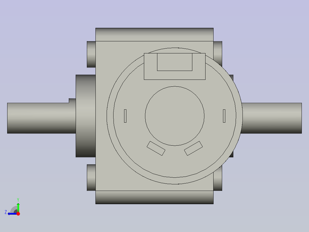 直流马达GW4058-31ZY蜗轮蜗杆减速机右视图