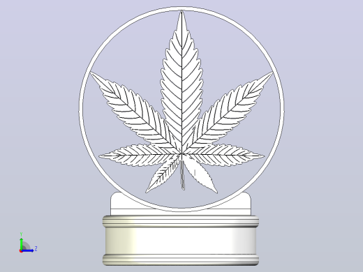 用于引擎盖装饰的大麻叶1快照1左视缩略图