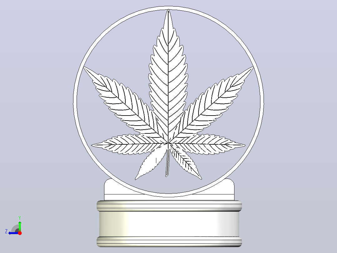 用于引擎盖装饰的大麻叶1快照1右视图