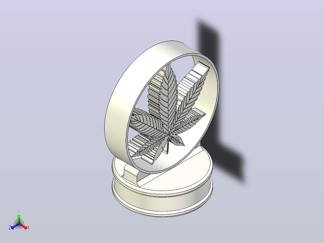 用于引擎盖装饰的大麻叶1快照1正等轴测图