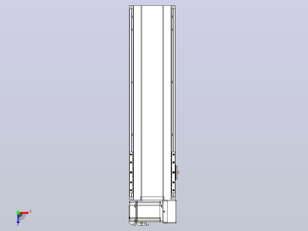 皮带直线轴半封闭可选导轨TPA-HNB-175D-140-L450-RU-C-P75-N3俯视图