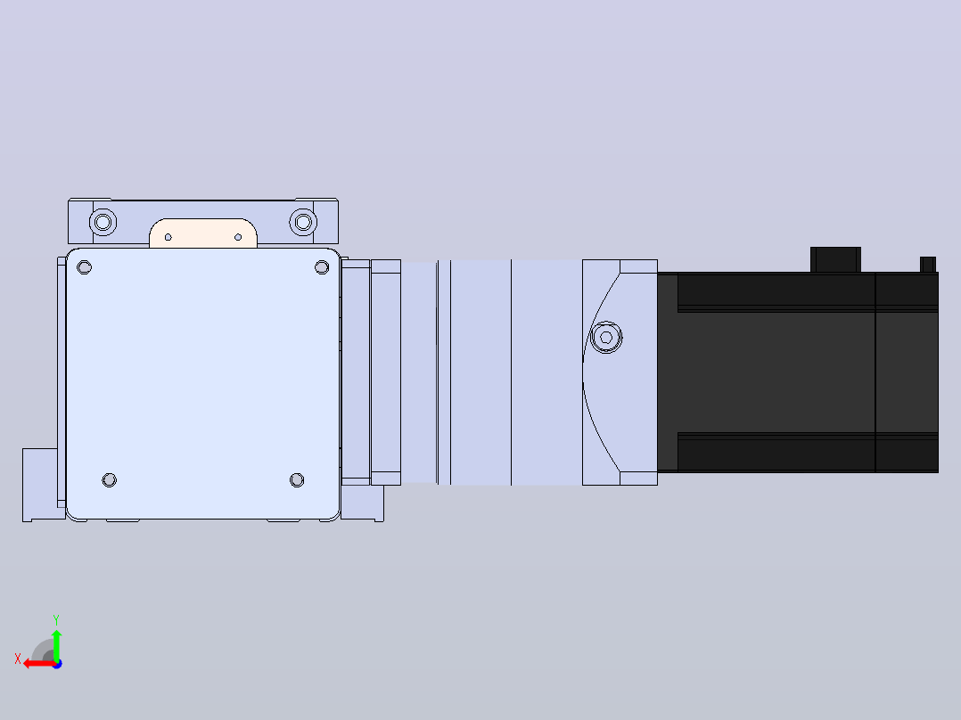 DMEB110-LTCR欧规同步带模组直线模组（电机左折 ）[DMEB110-L13S350-DT750-C2U-LTCR]后视图